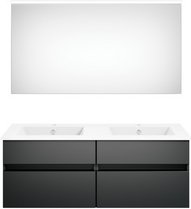 Get2You Badmöbel-Set »twenty one«, 4-teilig, Waschbecken BxHxT: 122 x 1,5 x 51 cm, montiert - grau