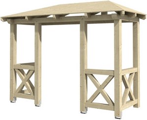 SKANHOLZ Vordach »Wismar 5«, 351 x 134 cm (BxT), nordische Fichte, natur - beige