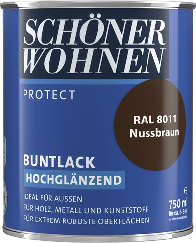 SCHÖNER WOHNEN FARBE Buntlack, nussbraun , hochglänzend