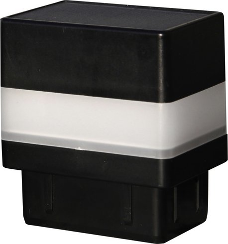 FLORAWORLD LED-Pfostenkappe, 2-er Set, BxHxT: 6,5 x 7,1 x 4,5 cm, für Vierkant-Zaunpfosten in 60 x 40 mm - schwarz