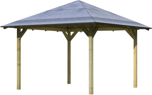 KARIBU Pavillon »Cordoba«, Walmdach, viereckig, BxHxT: 357 x 199 x 357 cm - braun