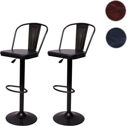 MVG Barhocker »MVG-H10a«, 2er-Set, um 360° drehbar - schwarz
