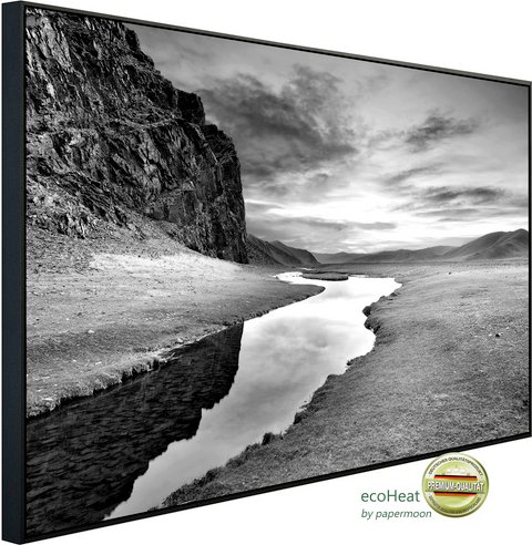 Thumbnail - papermoon Infrarotheizung »EcoHeat - Landschaft schwarz + weiss«, Matt-Effekt - bunt