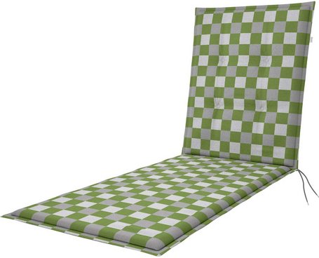DOPPLER Auflage »Living«, BxL: 60 x 195 cm, mit Dekor-Muster, grün/weiß/grau, für Gartenliegen - gruen | weiss | grau