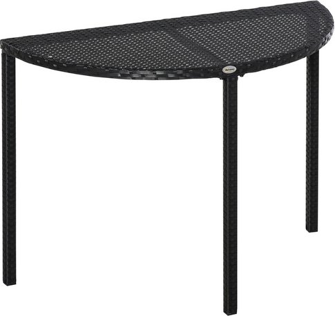 Outsunny Balkontisch, BxHxT: 100 x 74 x 50 cm, schwarz, Gestell aus Polyrattan/Metall