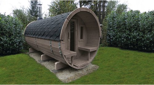 WOLFF FINNHAUS Fasssauna »Basic«, BxHxT: 205 x 210 x 400 cm, Fichtenholz - braun