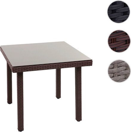 MVG Gartentisch »MVG-HA029«, 80 x 80 cm, Glasplatte - braun