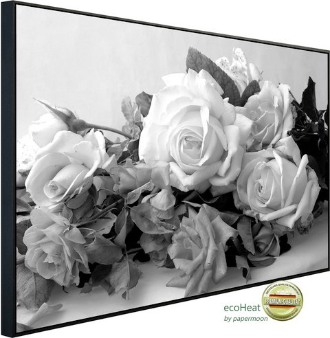 Thumbnail - papermoon Infrarotheizung »EcoHeat - Blumen Schwarz + Weiss«, Matt-Effekt - bunt