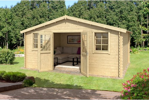 LASITA MAJA Gartenhaus »Udo«, BxHxT: 522,4 x 256,5 x 400 cm (Außenmaße inkl. Dachüberstand), Holz - beige