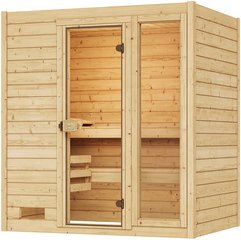 WEKA Massivholzsauna »VALIDA 2«, 6 Personen, inkl. 4,5 kW Ofen mit externer Steuerung - braun