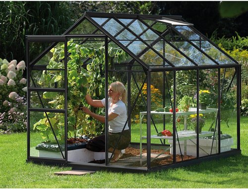 VITAVIA Gewächshaus »Venus«, 5 m², Aluminium/Glas, winterfest - grau