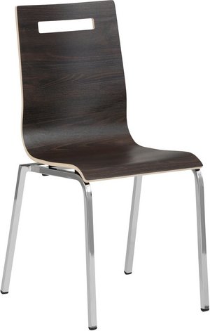 Mayer Sitzmöbel Stapelstuhl »2119«, BxL: 53 x 55 cm, Stahl/Holz - braun