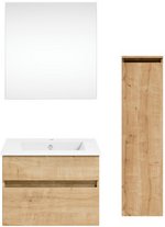 Get2You Badmöbel-Set »twenty one«, 4-teilig, Waschbecken BxHxT: 62 x 1,5 x 51 cm, montiert - braun