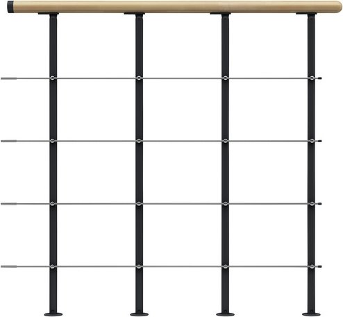 DOLLE Brüstungsgeländer, Holz, Länge: 100 cm - grau