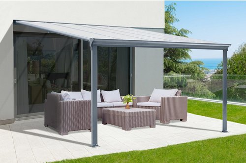 FLORAWORLD Terrassenüberdachung, Breite: 312 cm, Dach: Polycarbonat (PC), anthrazit - grau