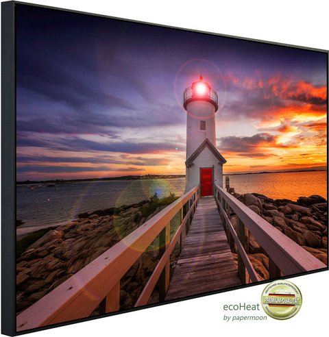 Thumbnail - papermoon Infrarotheizung »EcoHeat - Annisquam Lighhouse Sonnenuntergang«, Matt-Effekt - bunt