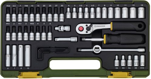 PROXXON Steckschlüsselsatz »Industrial«, Stahl, Schlüsselgröße: 4 bis 13 mm - gruen