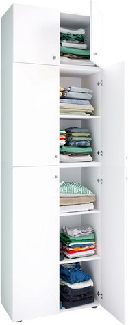 VCM Kleiderschrank »Lona«, BxHxT: 39 x 223 x 70 cm, Holzwerkstoff - weiss