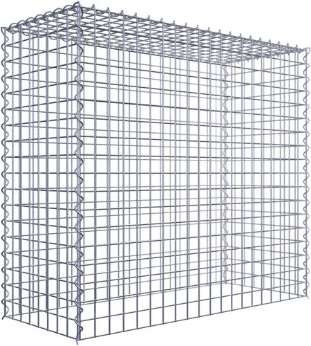 Gabiona Gabione, silbergrau, Maschenweite 5 cm x 5 cm, Spirale - silberfarben