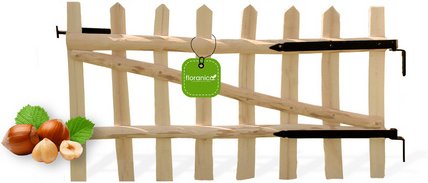 Floranica Gartentor, aus Haselnussholz, 50 cm x 100 cm, inklusive Zubehör - braun