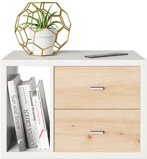 PHOENIX Raumteiler-Regal »Fortuna«, BxHxL: 58 x 39,2 x 34 cm, inkl. Schubladencontainer - weiss