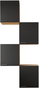 RESPEKTA Hängeschrank »Merle«, BxHxT: 200 x 224,4 x 224,4 cm, schwarz - schwarz | braun