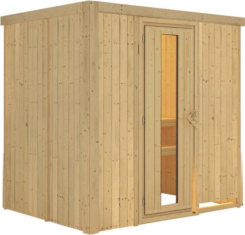 KARIBU Sauna »Kircholm«, für 3 Personen, ohne Ofen - beige