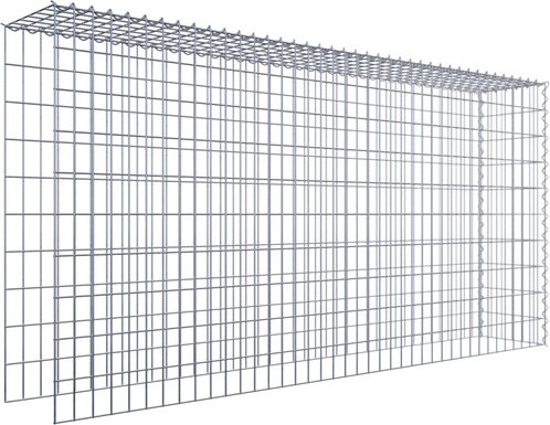 Gabiona Gabione, silbergrau, Maschenweite 5 cm x 10 cm, Spirale - silberfarben