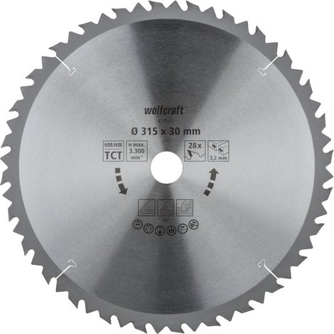 WOLFCRAFT Tisch-Kreissägeblätter, Ø: 315 mm, 28 Zähne