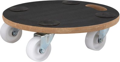 SIENA GARDEN Transportroller, max. Tragfähigkeit: 250 kg, Holz, braun/schwarz, Rund, Ø 38 cm