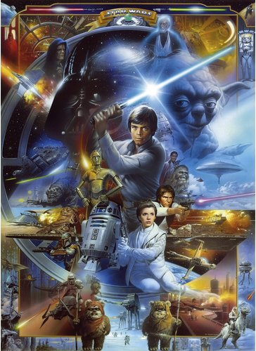 KOMAR Papiertapete »Luke Skywalker Collage«, Breite 184 cm - bunt
