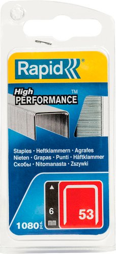 RAPID Tackerklammern, 6 mm, Heftklammer Typ 53, 1080 St., in Blisterverpackung - silberfarben