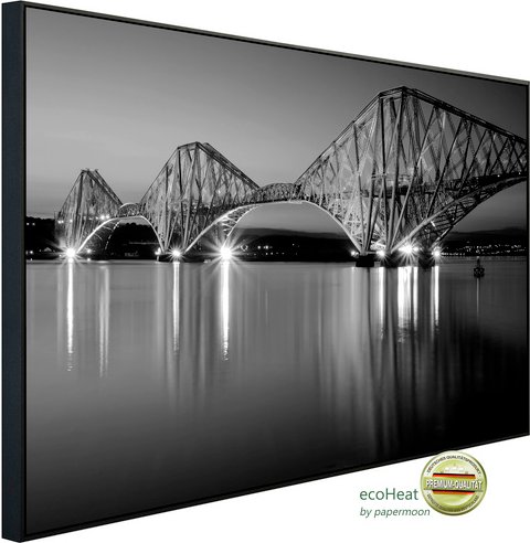 Thumbnail - papermoon Infrarotheizung »EcoHeat - Brücke Schwarz + Weiss«, Matt-Effekt - bunt