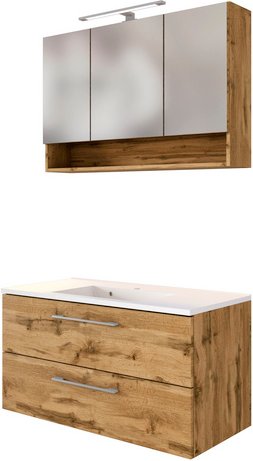 HELD MÖBEL Waschtisch-Set »LIVORNO«, 5-teilig - braun