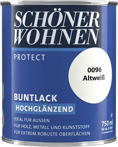SCHÖNER WOHNEN FARBE Buntlack, altweiß , hochglänzend - weiss