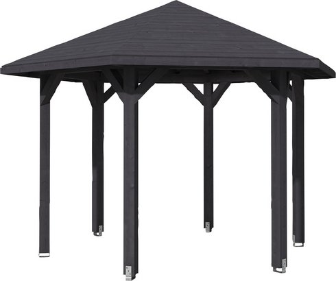 SKANHOLZ Pavillon »Nancy 2«, Zeltdach, sechseckig, BxHxT: 420 x 304 x 364 cm - grau