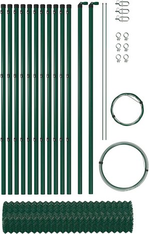 hadra Maschendraht-Set, LxH: 2500 x 150 cm, 1 Rolle + 11 Pfähle + Zubehör - gruen