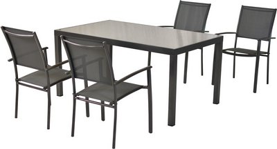 MERXX Gartenmöbel-Diningset »Milano«, 5 tlg., 4 Sitzplätze, Aluminium - grau