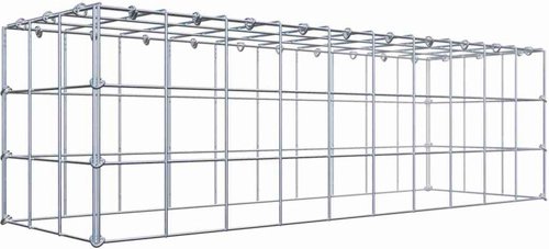 Thumbnail - Gabiona Gabione, silbergrau, Maschenweite 10 cm x 10 cm, C-Ring - silberfarben