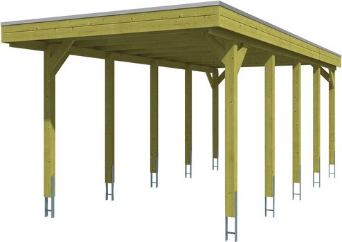SKANHOLZ Carport »Friesland«, BxT: 314 x 708 cm, Firsthöhe: 241 cm, imprägniert - gruen