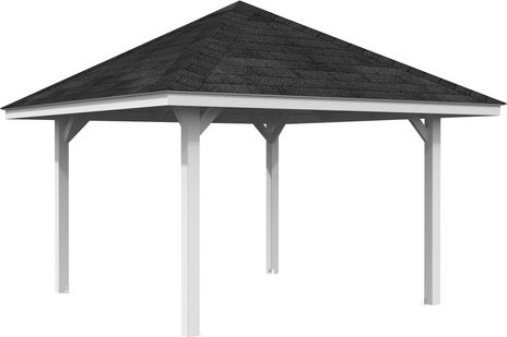 PALMAKO Pavillon »Bianca«, Aufstellmaße BxTxH: 384 x 384 x 319 cm, lackiert, Holz - weiss