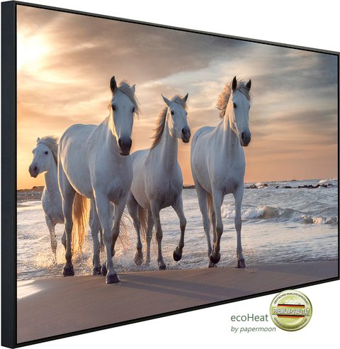 Thumbnail - papermoon Infrarotheizung »EcoHeat - Pferde am strand«, Matt-Effekt - bunt