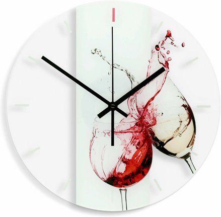 K&L Wall Art Wanduhr, HxT: 30 x 4 cm, transparent/weiß, ohne ink. Batterie - transparent | weiss