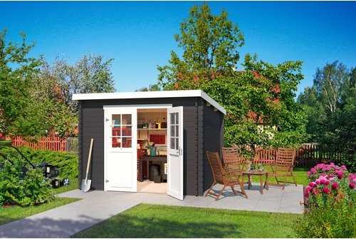 LASITA MAJA Gartenhaus »San Jose«, BxHxT: 295 x 210,9 x 268,7 cm (Außenmaße inkl. Dachüberstand), Holz - grau