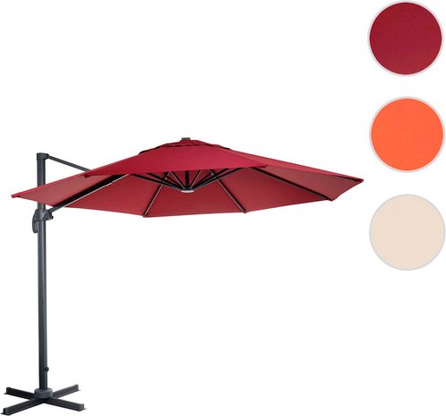 MVG Ampelschirm »MVG-A96«, rund Ø 3m Alu/Stahl 23kg - rot