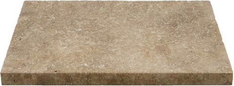 WOHNRAUSCH Beckenrandsteine »Keona Brown«, LxBxH: 61 x 40,6 x 3 cm, Travertin, braun/beige, gefast