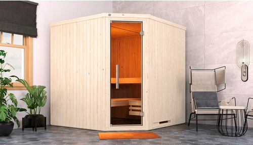WEKA Elementsauna »Varberg 3«, BxHxT: 194 cm x 199 cm x 194 cm - braun