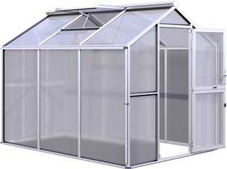 KGT Gewächshaus »Galant«, BxLxH: 2,16 x 3,08 x 2,38 m, 6,65 m², abschließbar - grau