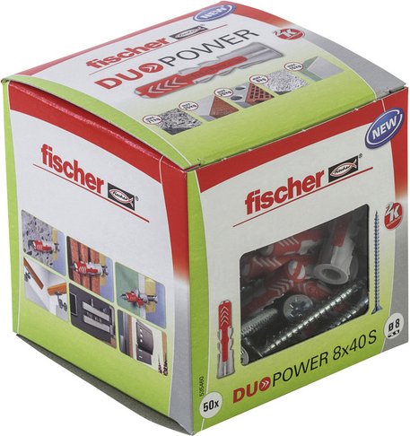 FISCHER Dübel »DUOPOWER«, 40 mm, Kunststoff - grau