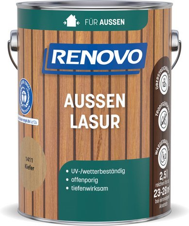 RENOVO Aussenlasur, wb 2,5L kiefer wasserbasiert - braun